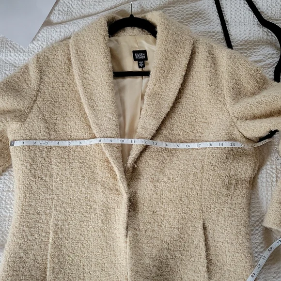 Eileen Fisher Cream Teddy Jacket - Picture 8 of 8